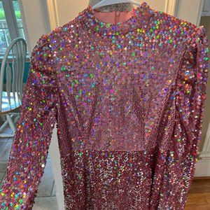 Full Pink Sequence mini dress